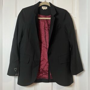 Zadig & Voltaire Black wool very double heart cuff open blazer size 34 /US 2